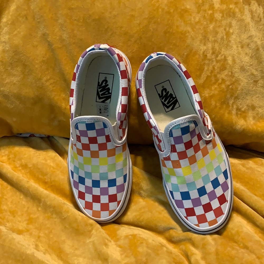 Vans Kids Slip On Rainbow Checkerboard